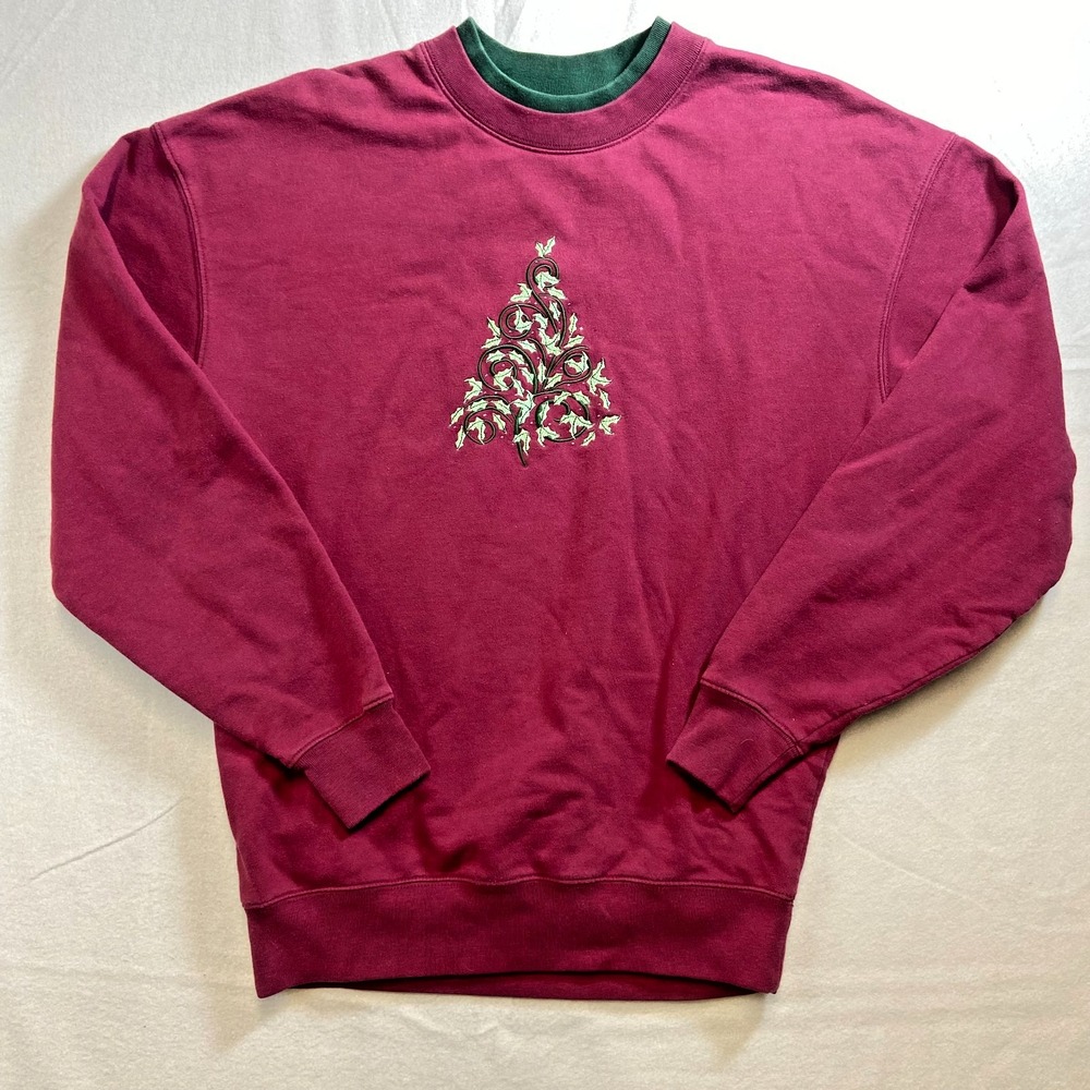 M&C Sportswear Ugly Christmas Sweatshirt Sweater Women's Medium Embroidered M‎